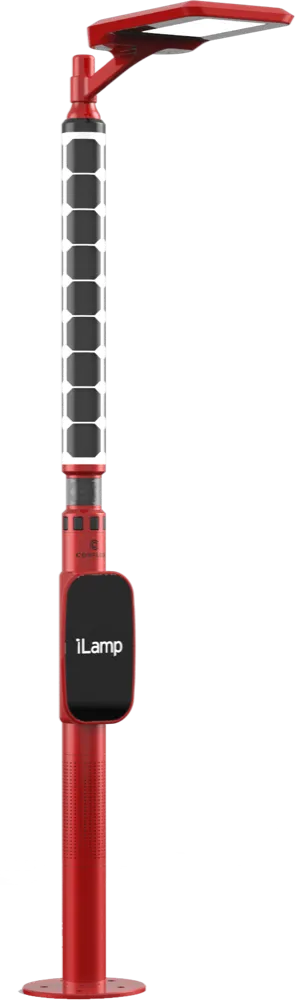 a red iLamp - Smart streetlamp